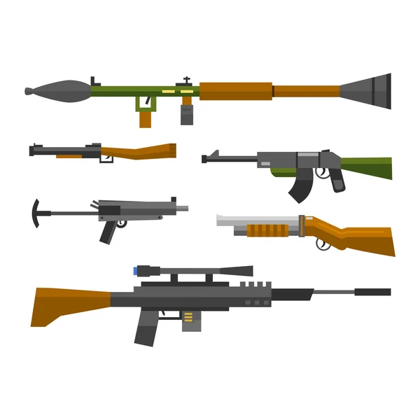 Icone di raccolta vettoriale armi — Vettoriale Stock