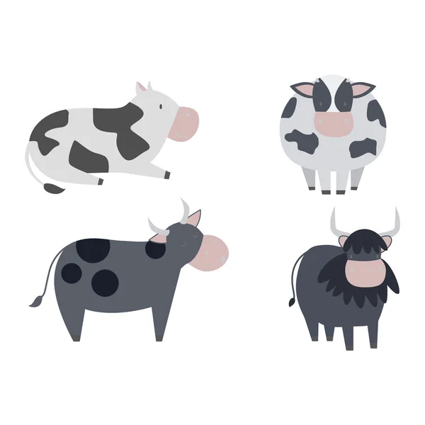 Carácter de vaca de dibujos animados — Vector de stock