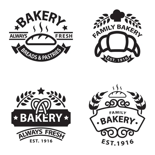 Badge de boulangerie et icône logo — Image vectorielle