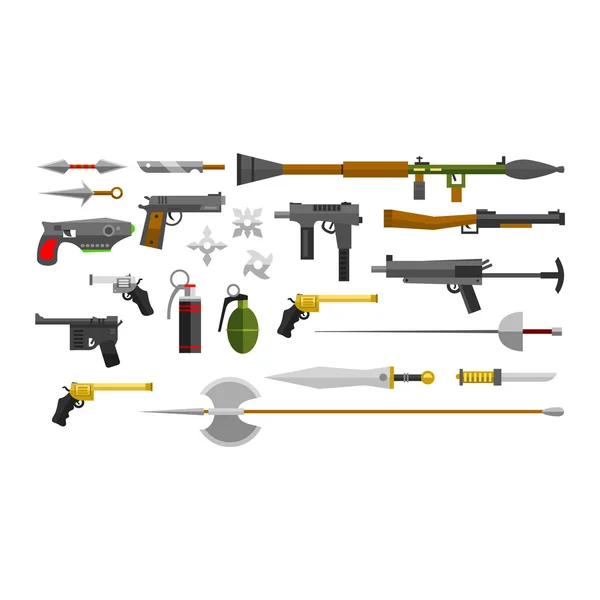 Weapons vector collection icons — Stock Vector