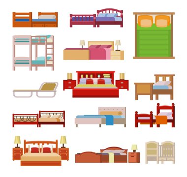 vektör yatak Icon set