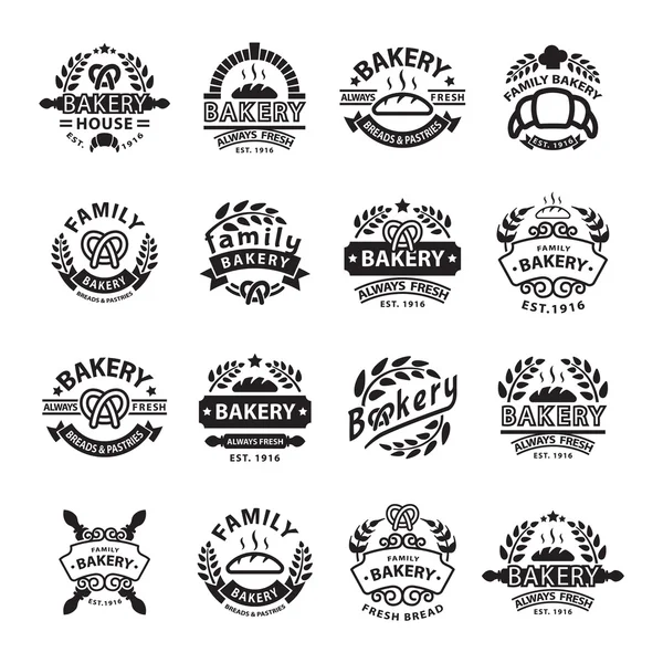 Insignia de panadería e icono del logotipo — Vector de stock