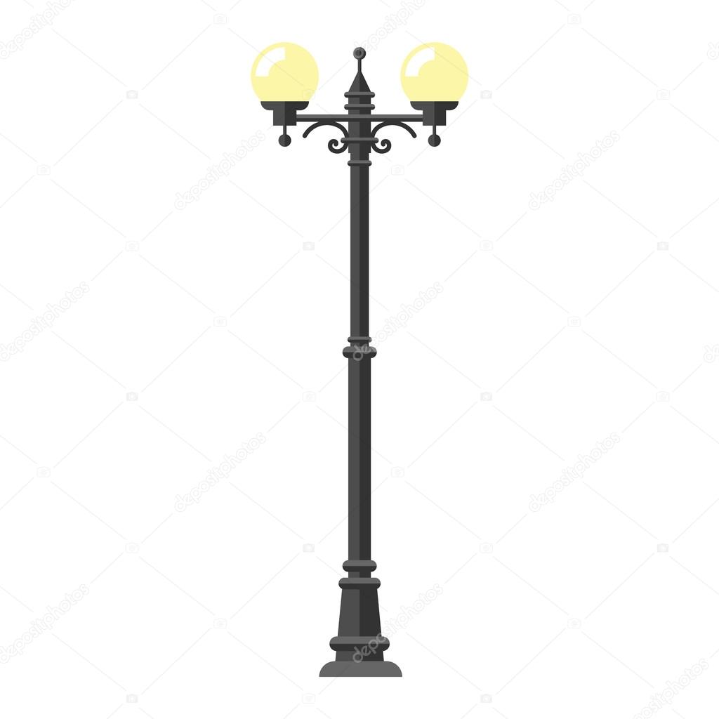 Street lamp silhouette vector