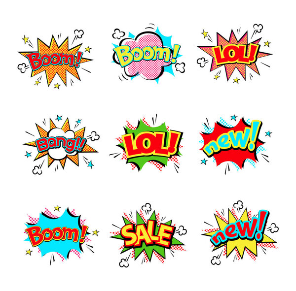 Вектор эффектов пузыря мыльного пузыря речи Popart
.