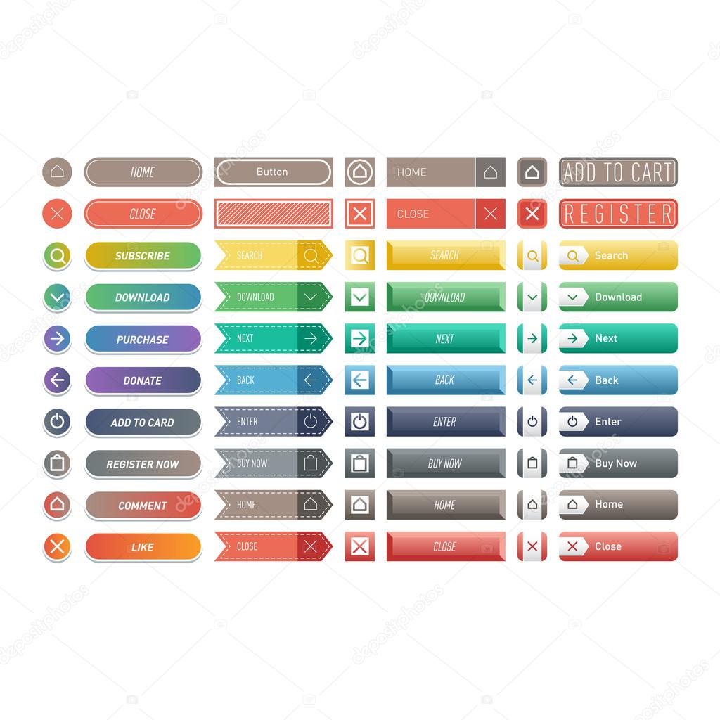 Web buttons vector icons.