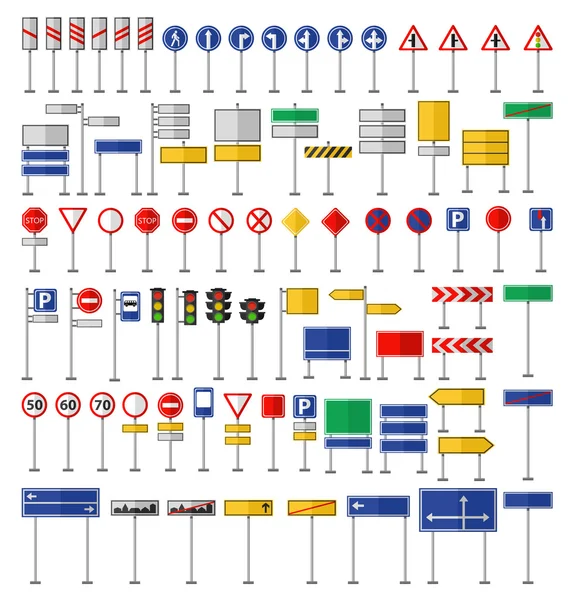 Yol İşaretleri ve Sembolleri — Stok Vektör