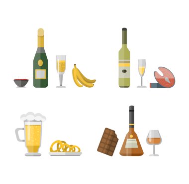 Farklı alkol içki şişeleri kümesi