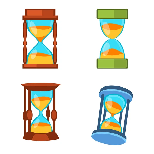 Набор векторов песчаных часов — стоковый вектор