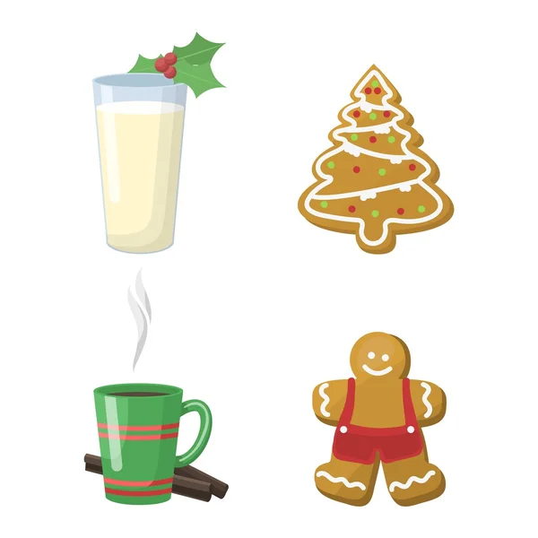 Pastel de galletas de Navidad aislado icono vector — Archivo Imágenes Vectoriales
