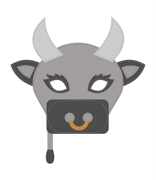 Cartoon animal party mask vector. — Stock Vector