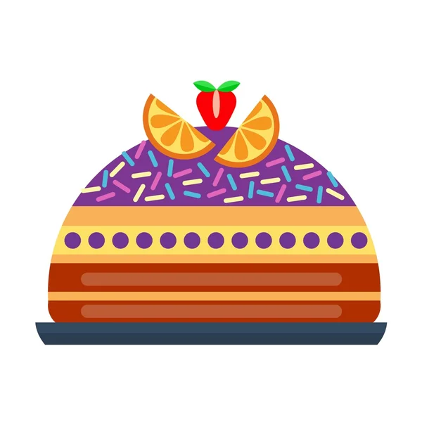 Кремовий пиріг на день народження вектор . — стоковий вектор