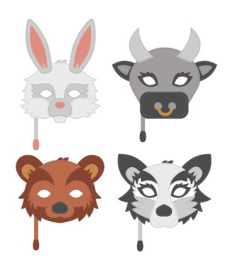 Karikatür hayvan parti maskesi vektör.