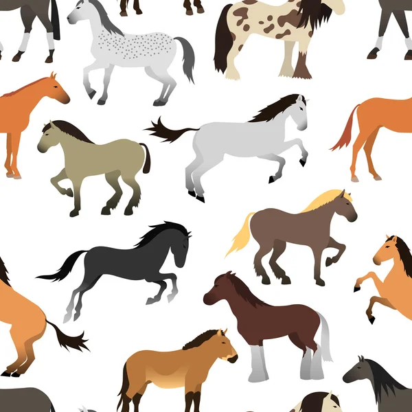 Horse vector isolated seamless pattern. — Stockový vektor