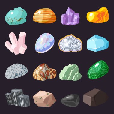 Mineral taş vektör set.