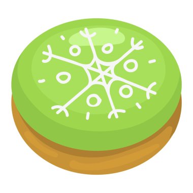 Noel kurabiye pasta izole vektör simgesi