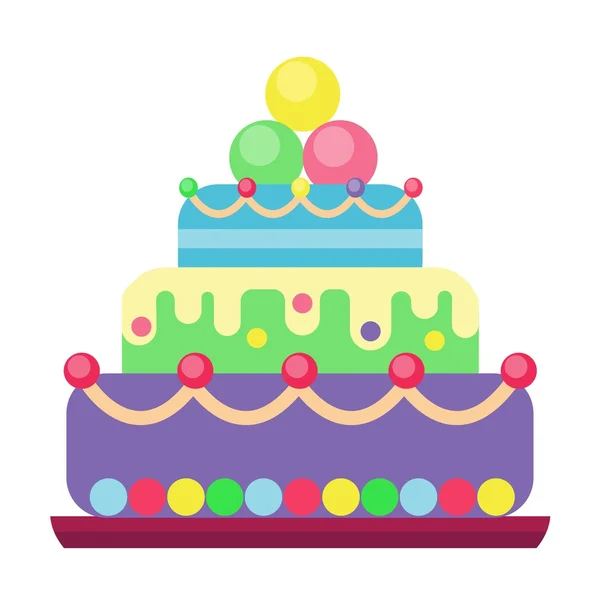 Krém születésnapi torta torta vektor. — Stock Vector