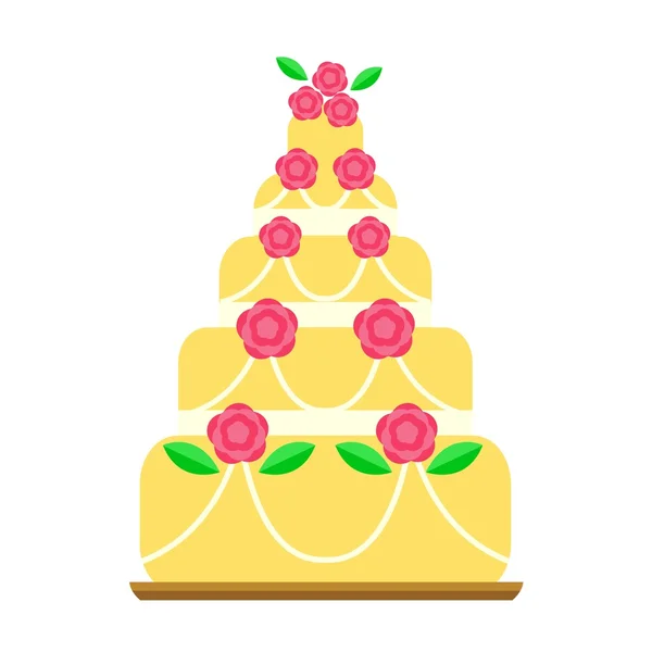 Krem doğum günü Kek pasta vektör. — Stok Vektör