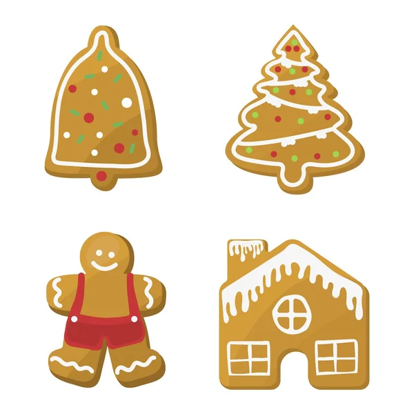 Christmas cookie cake isolated vector icon — Stock Vector