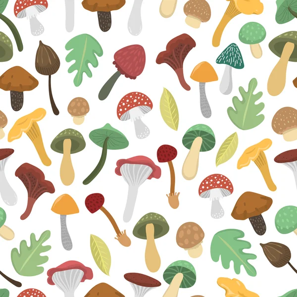 蘑菇矢量插图无缝模式 — 图库矢量图片