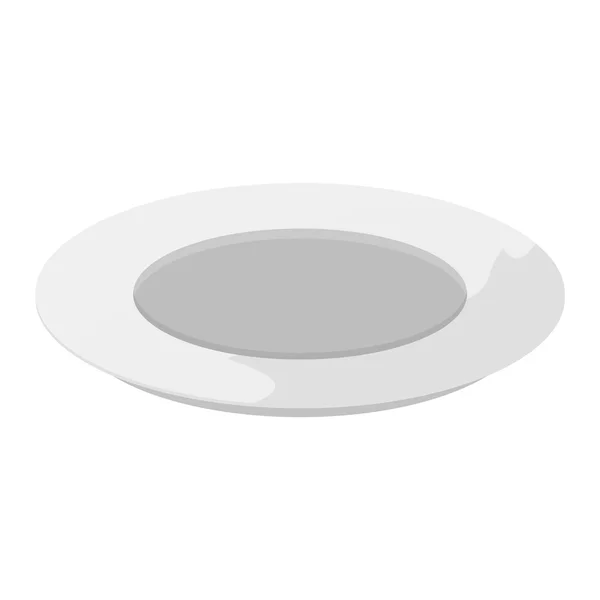 Pusta płyta na białe, okrągłe obiad naczynia wektor tle — Wektor stockowy