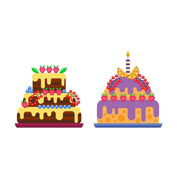 Κρέμα γενέθλια τούρτα πίτα διάνυσμα. — Διανυσματικό Αρχείο