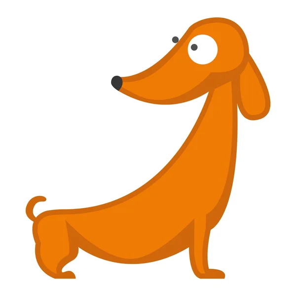 Dackel Hund spielt reinrassige Rasse, braune Welpen Hunde Vektor. — Stockvektor