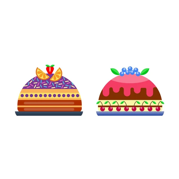 Crème gâteau d'anniversaire gâteau vecteur . — Image vectorielle