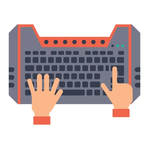 Keyboard hands vector — Stock Vector