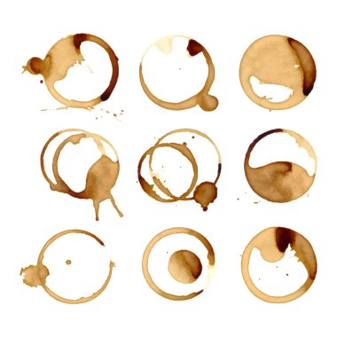 Coffee stain cup spots vector clipart