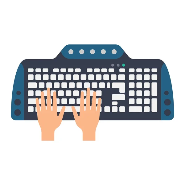 Keyboard hands vector — Stock Vector