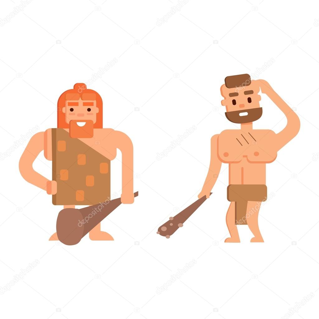 Caveman primitive stone age people