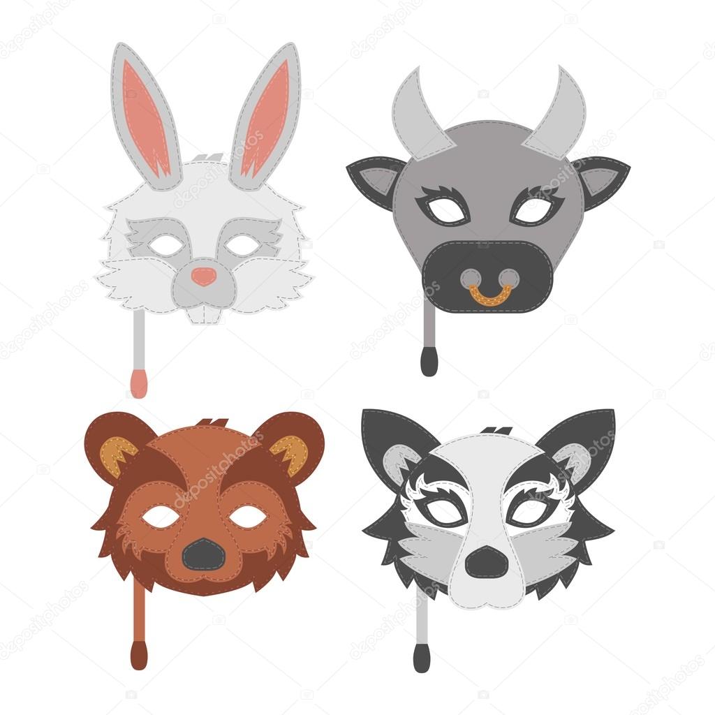 Cartoon animal party mask vector. Stock Vector Image by ©VectorShow  #128511654