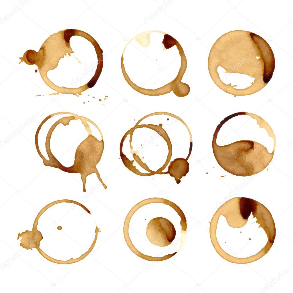 Coffee stain cup spots vector