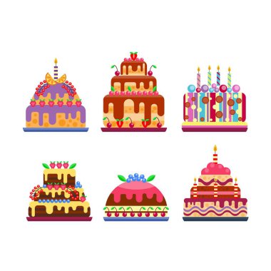 Krem doğum günü Kek pasta vektör.