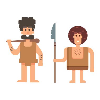 Mağara adamı ilkel Taş Devri insanları