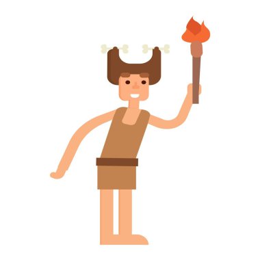 Mağara adamı ilkel Taş Devri insanları