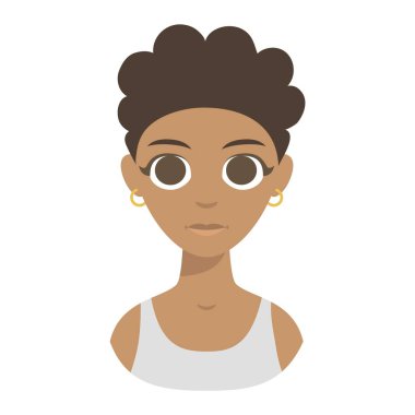 Afro Amerikan kız vektör çizim.