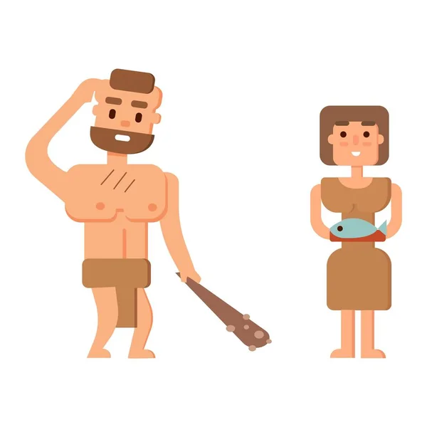 Caveman primitif peuple âge de pierre — Image vectorielle