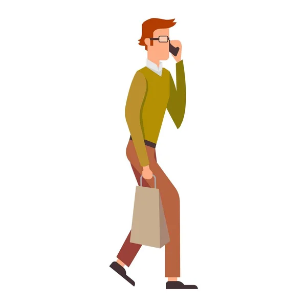 Personnes parlant téléphone personnage vecteur illustration . — Image vectorielle