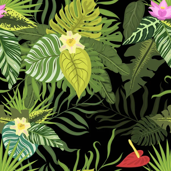 Natureza flores coroa ilustração sem costura padrão —  Vetores de Stock