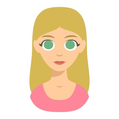 Gülümseyen kadın vektör çizim.