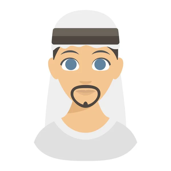 Uomo arabo faccia vettoriale — Vettoriale Stock