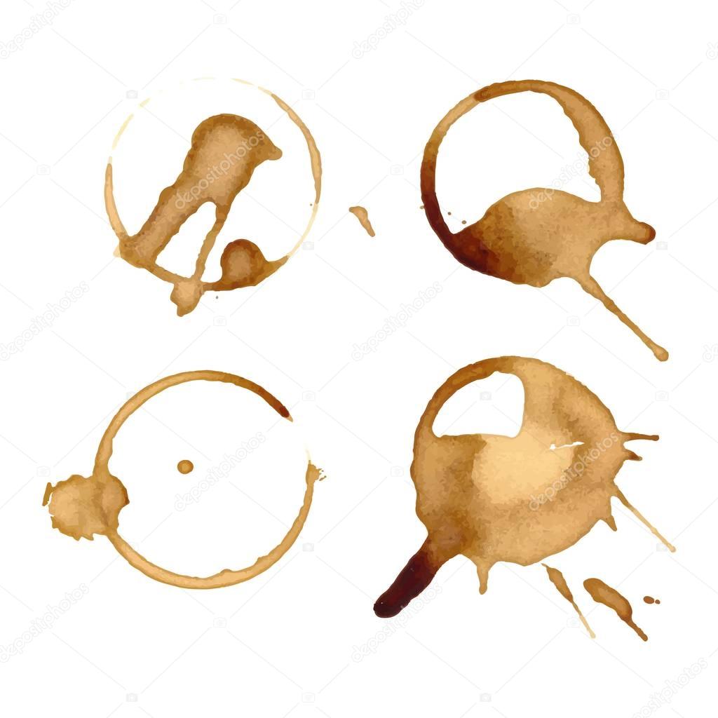 Coffee stain cup spots vector