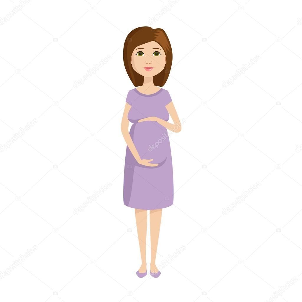 Download Young pregnant woman character vector — Stock Vector © VectorShow #129377034