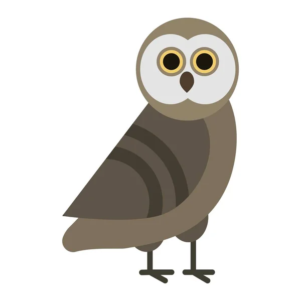 Hibou oiseau sauvage dessin animé vecteur — Image vectorielle