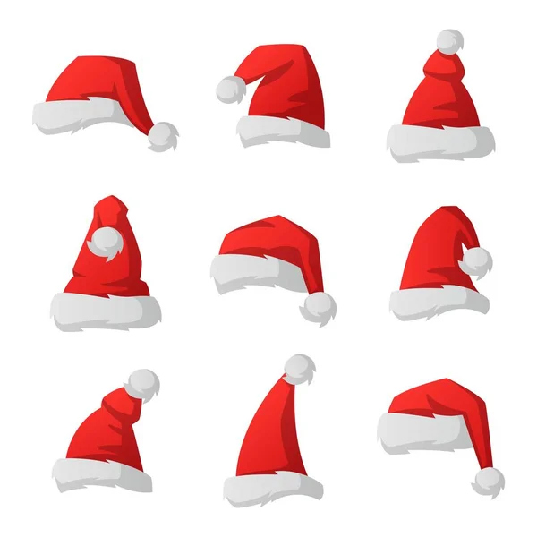 Санта різдвяні капелюх Векторні ілюстрації. — стоковий вектор