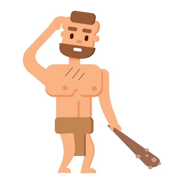 Hombre de las cavernas gente primitiva edad de piedra — Vector de stock