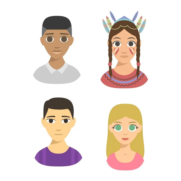 Gente nacionalidad raza vector ilustración . — Vector de stock