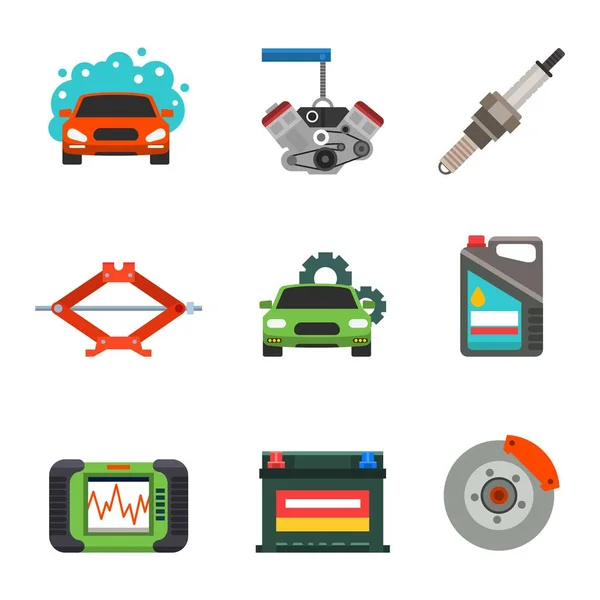 Araba Servisi onarım vector Icons set — Stok Vektör