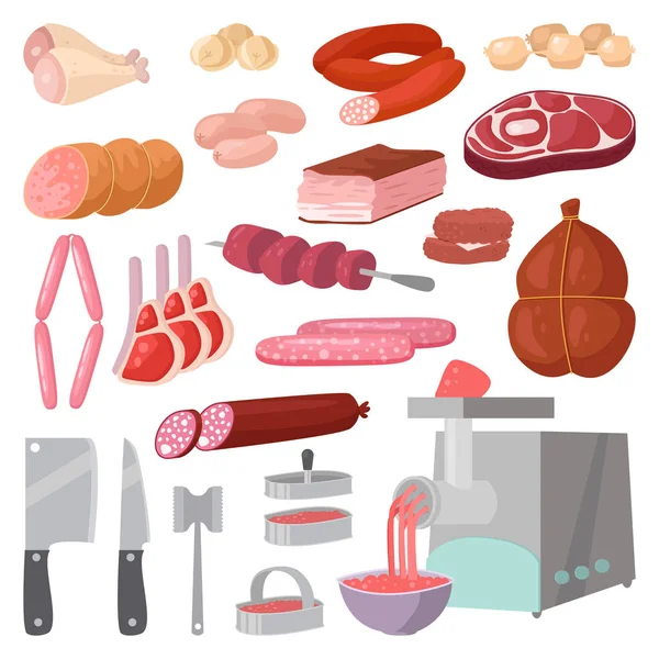 Meat products vector. — Stock Vector